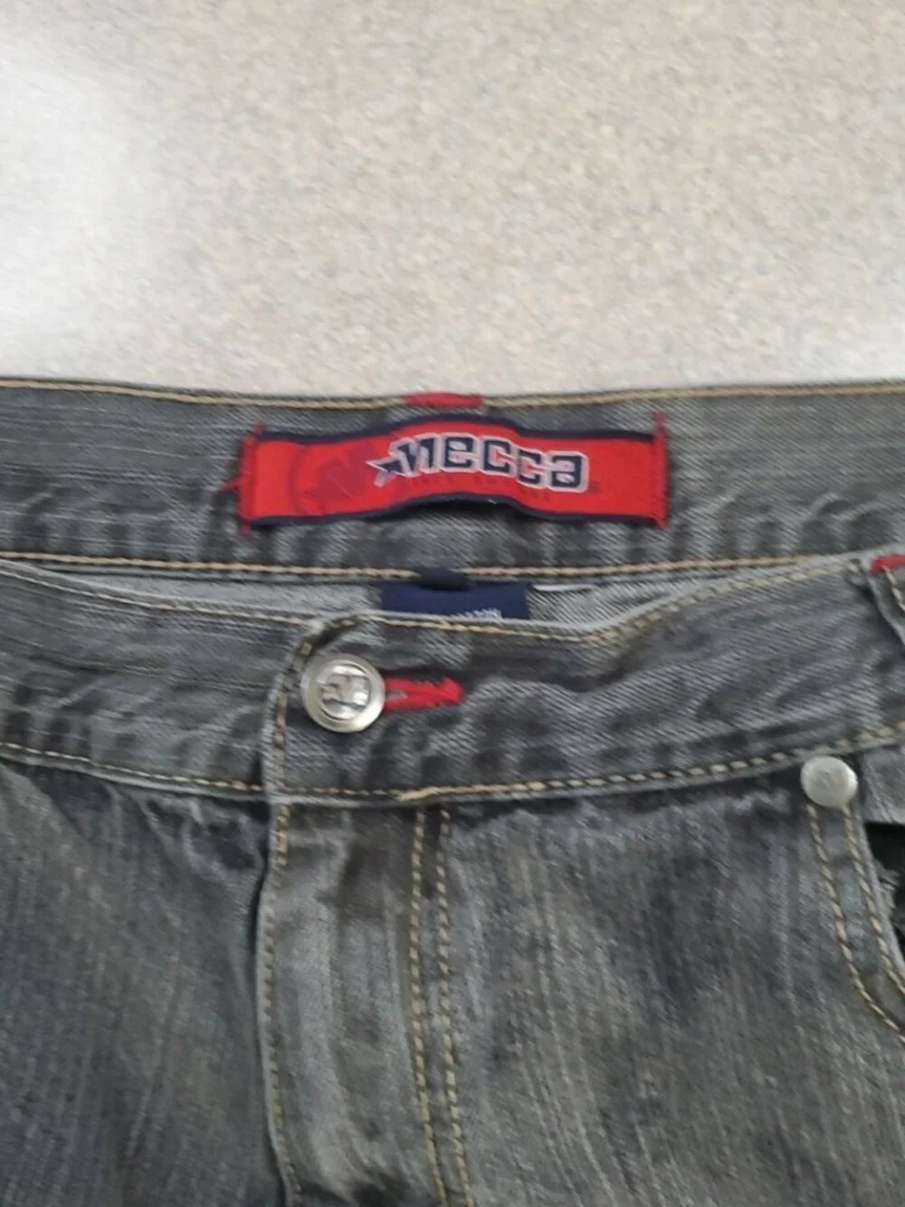 Mecca Denim Shorts Mens 36 (38) Black Jean Rap Baggy Streetwear Urban 90's Y2K